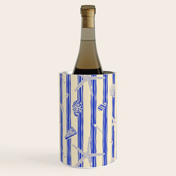 Vintage marine sea shell summer art pattern Wine Chiller Gallery Image 2