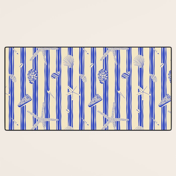 Vintage marine sea shell summer art pattern Desk Mat Gallery Image 3
