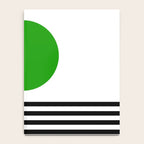 Mid-century Modern Lime Green Minimalist Sunset Over Striped Waves Notebook Gallery Image 4
