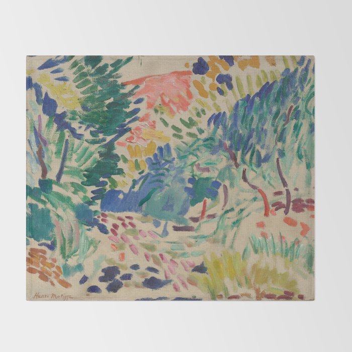 Landscape at Collioure by Henri Matisse Throw Blanket Gallery Image 2