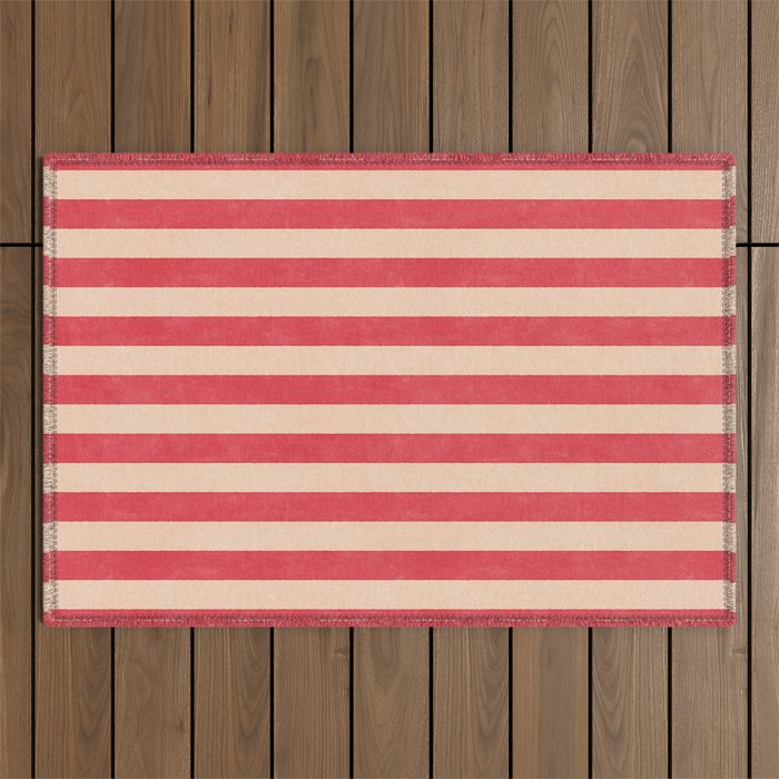 STRIPES 001 C - Strawberry Outdoor Rug Gallery Image 1