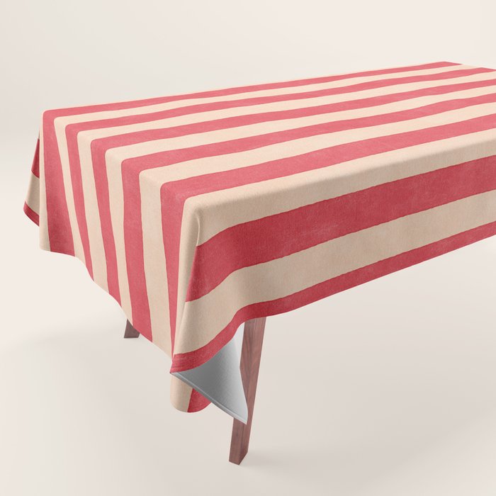 Stripes 001 C - Strawberry Tablecloth