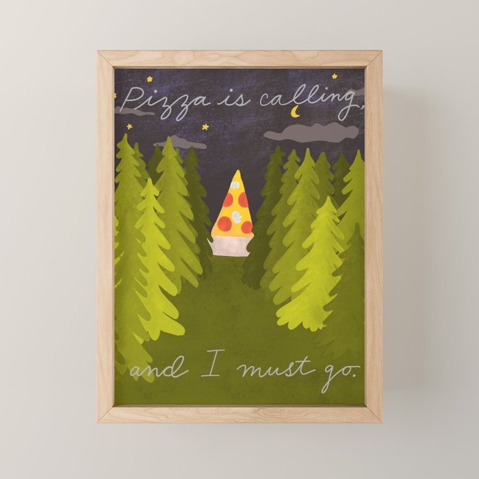 Pizza is Calling Mini Art Print Gallery Image 1