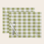 Gingham Large Green White Placemat Gallery Image 1