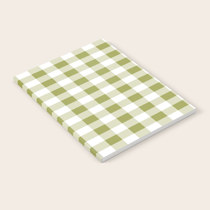 Gingham Large Green White Notebook Gallery Image 2