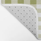 Gingham Large Green White Bath Mat Gallery Image 2