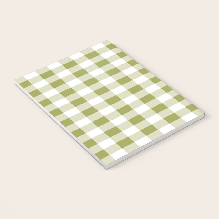 Gingham Large Green White Notebook Gallery Image 3