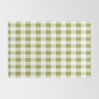 Gingham Large Green White Rug Gallery Image 2