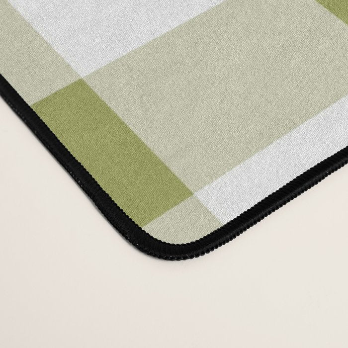 Gingham Large Green White Desk Mat Gallery Image 4