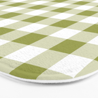 Gingham Large Green White Bath Mat Gallery Image 3