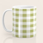 Gingham Large Green White Coffee Mug Gallery Image 3