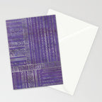 Tribal Ethnic pattern silver on  purple Stationery Card Gallery Image 2
