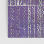 Tribal Ethnic pattern silver on  purple Poster Gallery Image 3