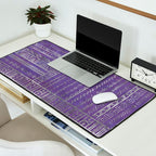 Tribal Ethnic pattern silver on  purple Desk Mat Gallery Image 2