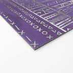 Tribal Ethnic pattern silver on  purple Welcome Mat Gallery Image 2