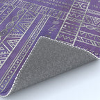 Tribal Ethnic pattern silver on  purple Rug Gallery Image 4