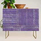 Tribal Ethnic pattern silver on  purple Credenza Gallery Image 1