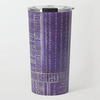Tribal Ethnic pattern silver on  purple Travel Mug Gallery Image 1