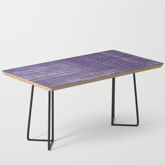 Tribal Ethnic pattern silver on  purple Coffee Table Gallery Image 1