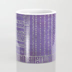 Tribal Ethnic pattern silver on  purple Coffee Mug Gallery Image 4