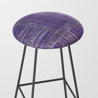 Tribal Ethnic pattern silver on  purple Stool Gallery Image 2