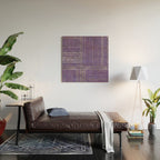 Tribal Ethnic pattern silver on  purple Wood Wall Art Gallery Image 2