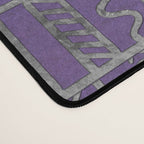 Tribal Ethnic pattern silver on  purple Desk Mat Gallery Image 4