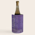 Tribal Ethnic pattern silver on  purple Wine Chiller Gallery Image 1