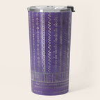 Tribal Ethnic pattern silver on  purple Travel Mug Gallery Image 2