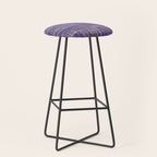 Tribal Ethnic pattern silver on  purple Stool Gallery Image 1