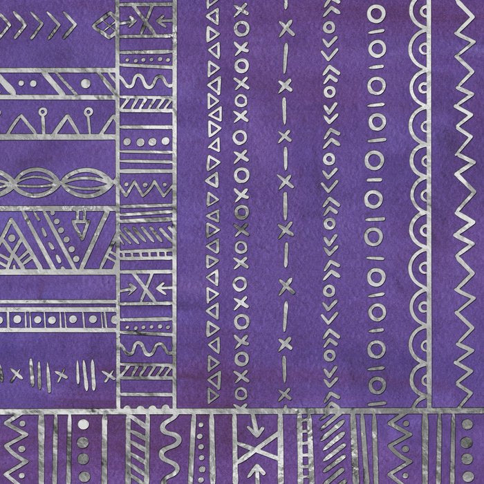 Tribal Ethnic pattern silver on  purple Coffee Mug Gallery Image 2