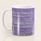 Tribal Ethnic pattern silver on  purple Coffee Mug Gallery Image 3