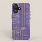 Tribal Ethnic pattern silver on  purple iPhone Case Gallery Image 1
