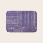 Tribal Ethnic pattern silver on  purple Bath Mat Gallery Image 1