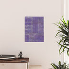 Tribal Ethnic pattern silver on  purple Poster Gallery Image 2