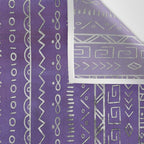 Tribal Ethnic pattern silver on  purple Wall Tapestry Gallery Image 3