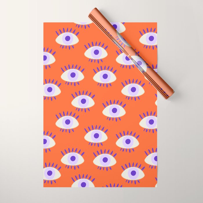 Very peri evil eyes  Wrapping Paper Gallery Image 1