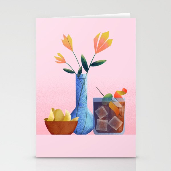 Vermouth and Flowers Still Life  Stationery Card Gallery Image 2