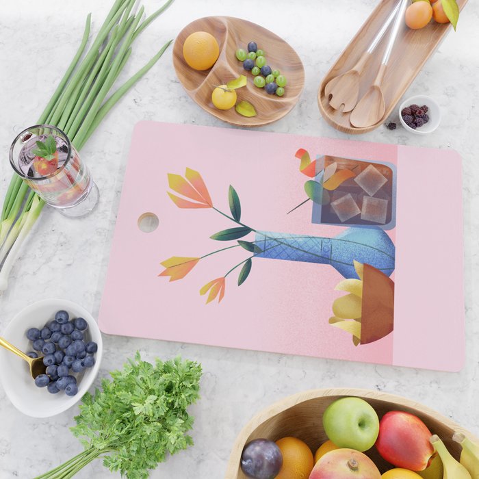 Vermouth and Flowers Still Life  Cutting Board Gallery Image 2
