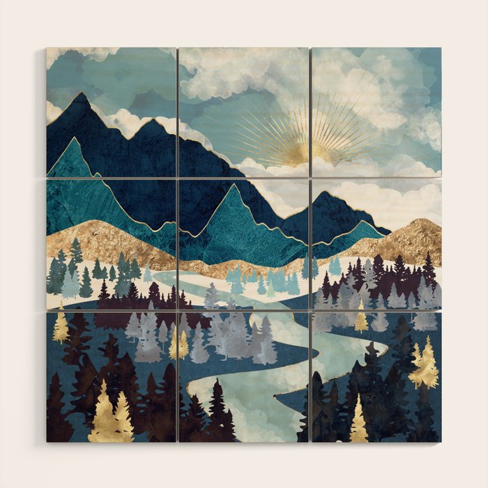 Valley Sunrise Wood Wall Art Gallery Image 1