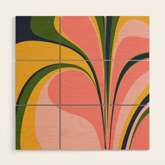 Spring Color Swirl Wood Wall Art Gallery Image 1