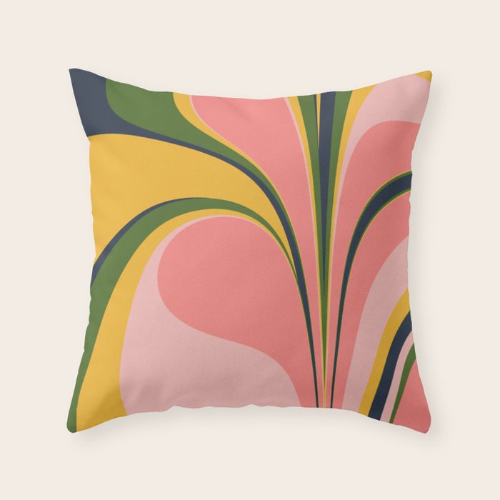 Spring Color Swirl Throw Pillow Gallery Image 1