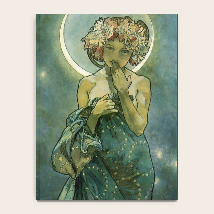 Alphonse Mucha "The Moon and the Stars Series: The Moon" Notebook Gallery Image 4
