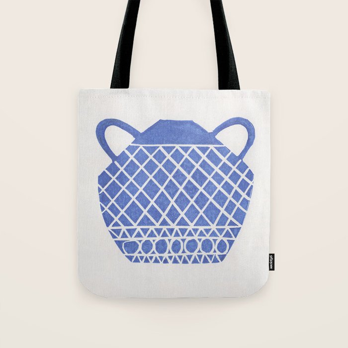 Linocut Vase #7 Tote Bag Gallery Image 1