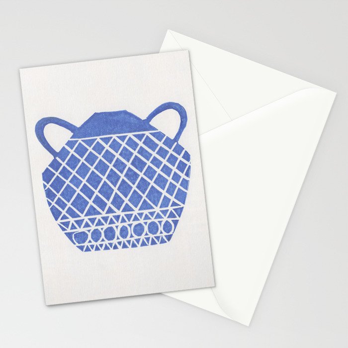 Linocut Vase #7 Stationery Card Gallery Image 2