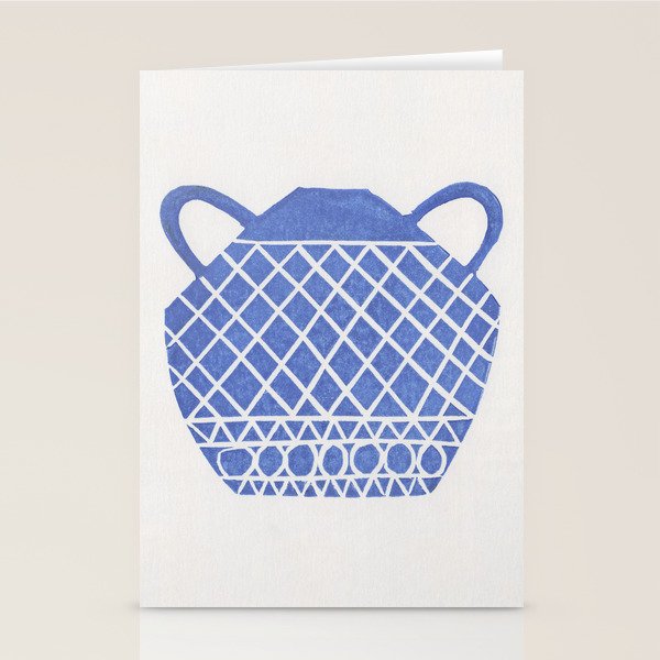 Linocut Vase #7 Stationery Card Gallery Image 1