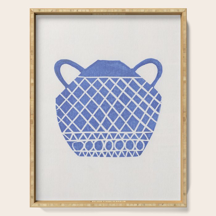 Linocut Vase #7 Serving Tray Gallery Image 1