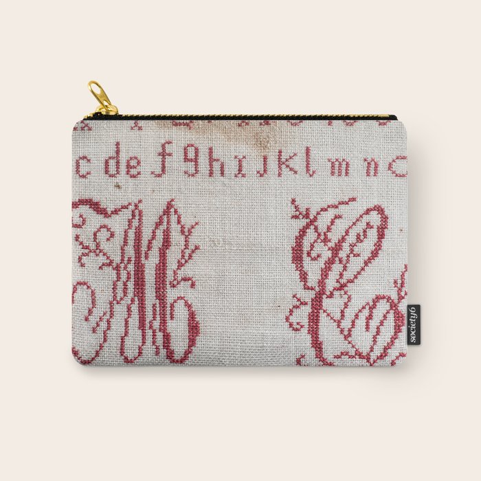 Antique French Sampler Carry All Pouch Gallery Image 1
