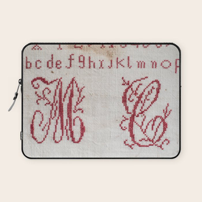 Antique French Sampler Laptop Sleeve Gallery Image 1