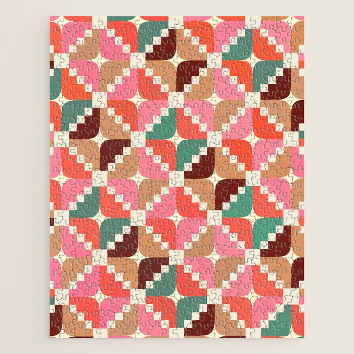 Winter Retro Quilt Pattern Jigsaw Puzzle Gallery Image 1